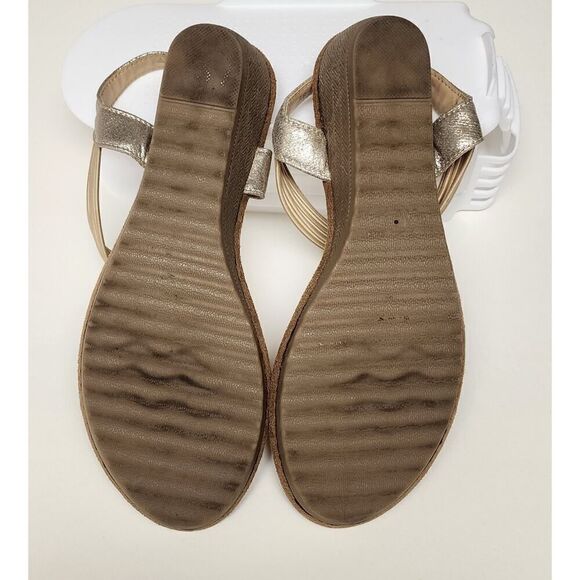 GC Shoes Tori Rhinestone Strap Wedge Sandals, Open Toe Elastic Slingback 8.5 - Picture 11 of 11